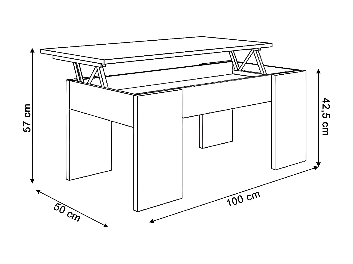 Oferta: Sofá-Cama Chaise Longue XS Preto + Mesa de Centro Branco e Cimento
