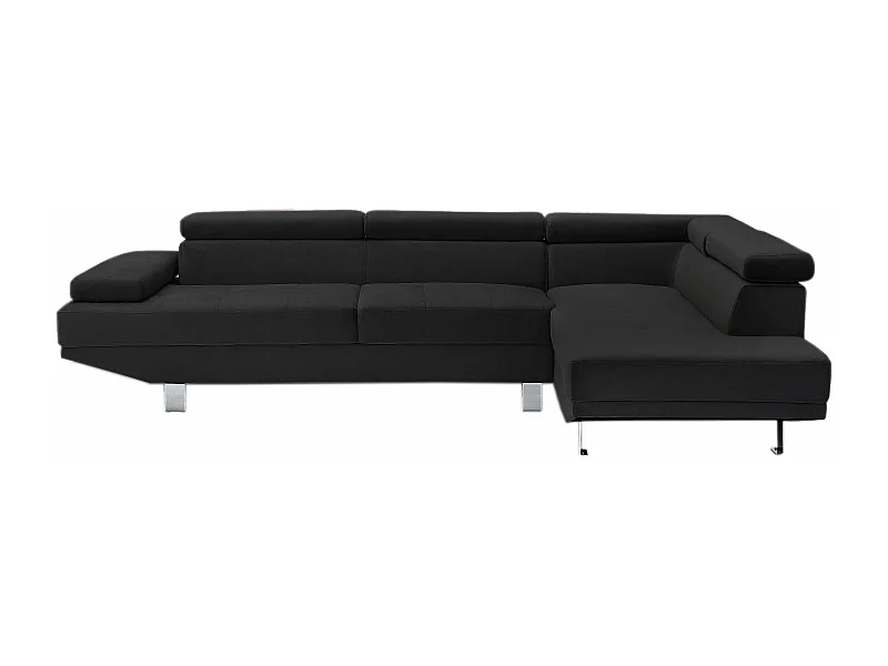 Sofá de Canto Chaise Longue New Daniela 254cm Preto, Chaise Direita