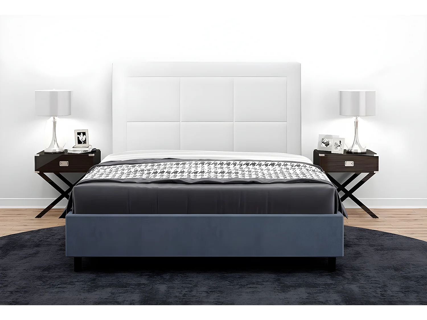 Moscu. Cabecero de Cama. Polipiel. Alto: 130 cm (para 135 o 150) Negro 150x130 cm