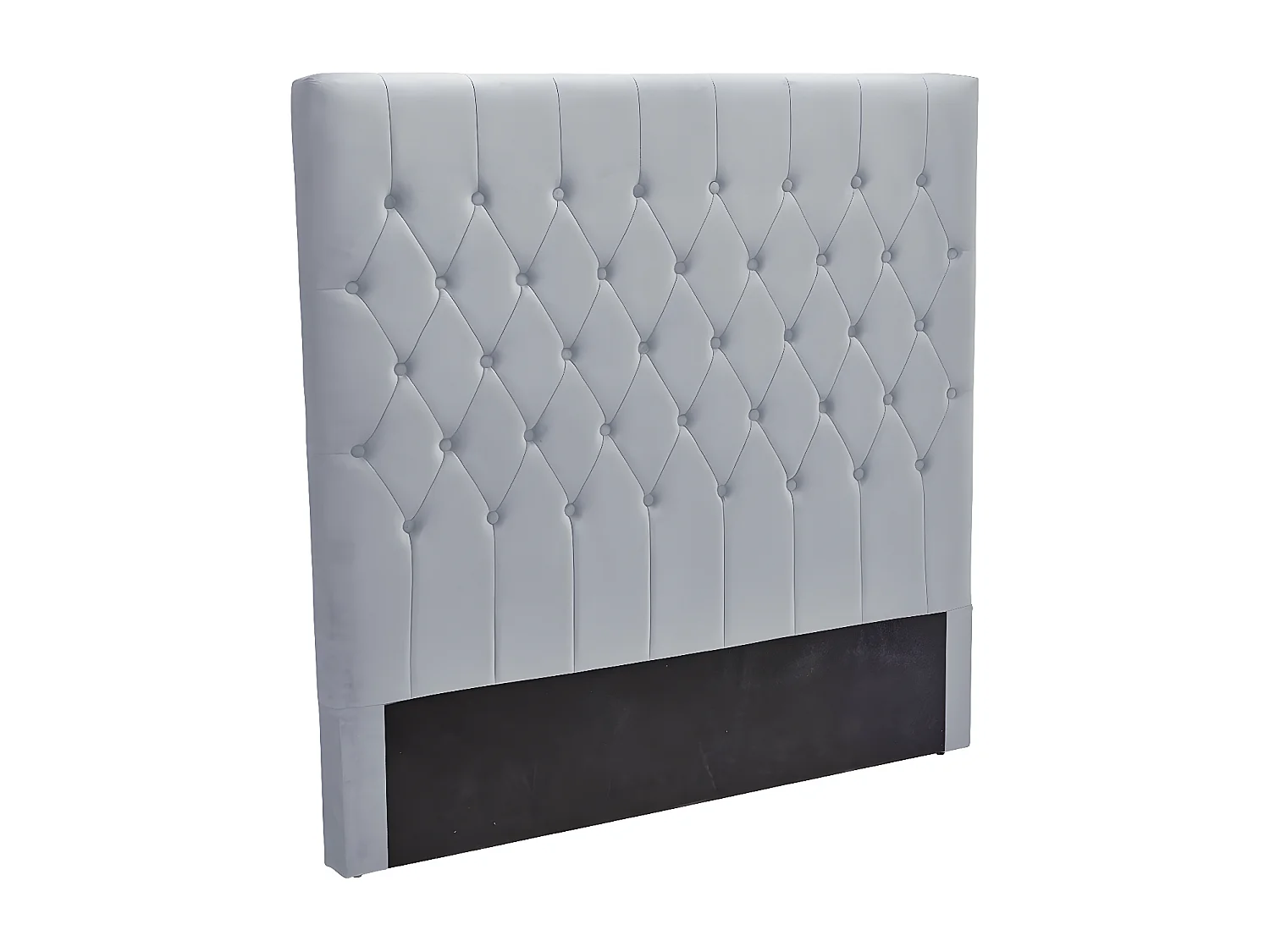 Cabecero de Cama Capitone en Terciopelo 135cm Gris Oscuro 140x137 cm