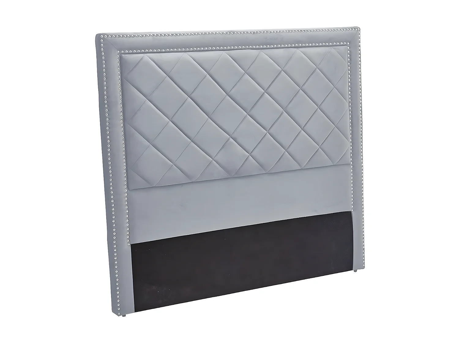 Cabeceira de Cama Meghan em Cinza em Veludo 143x130cm