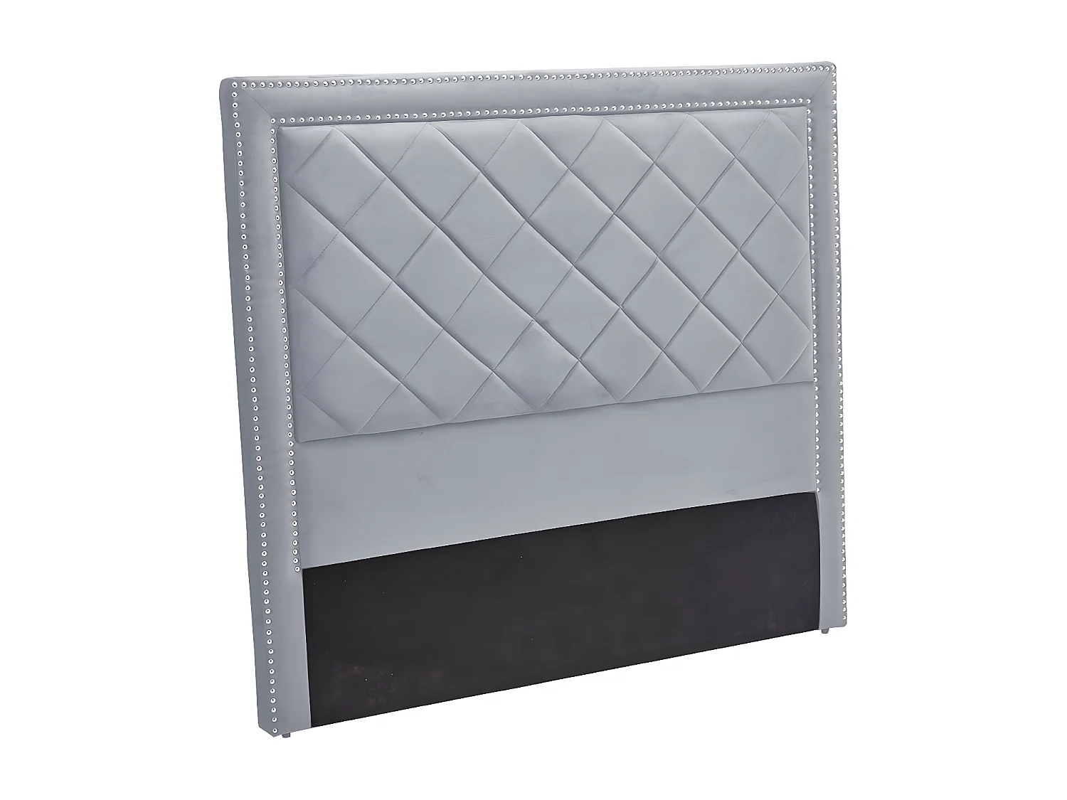 Cabeceira de Cama Meghan em Cinza em Veludo 143x130cm