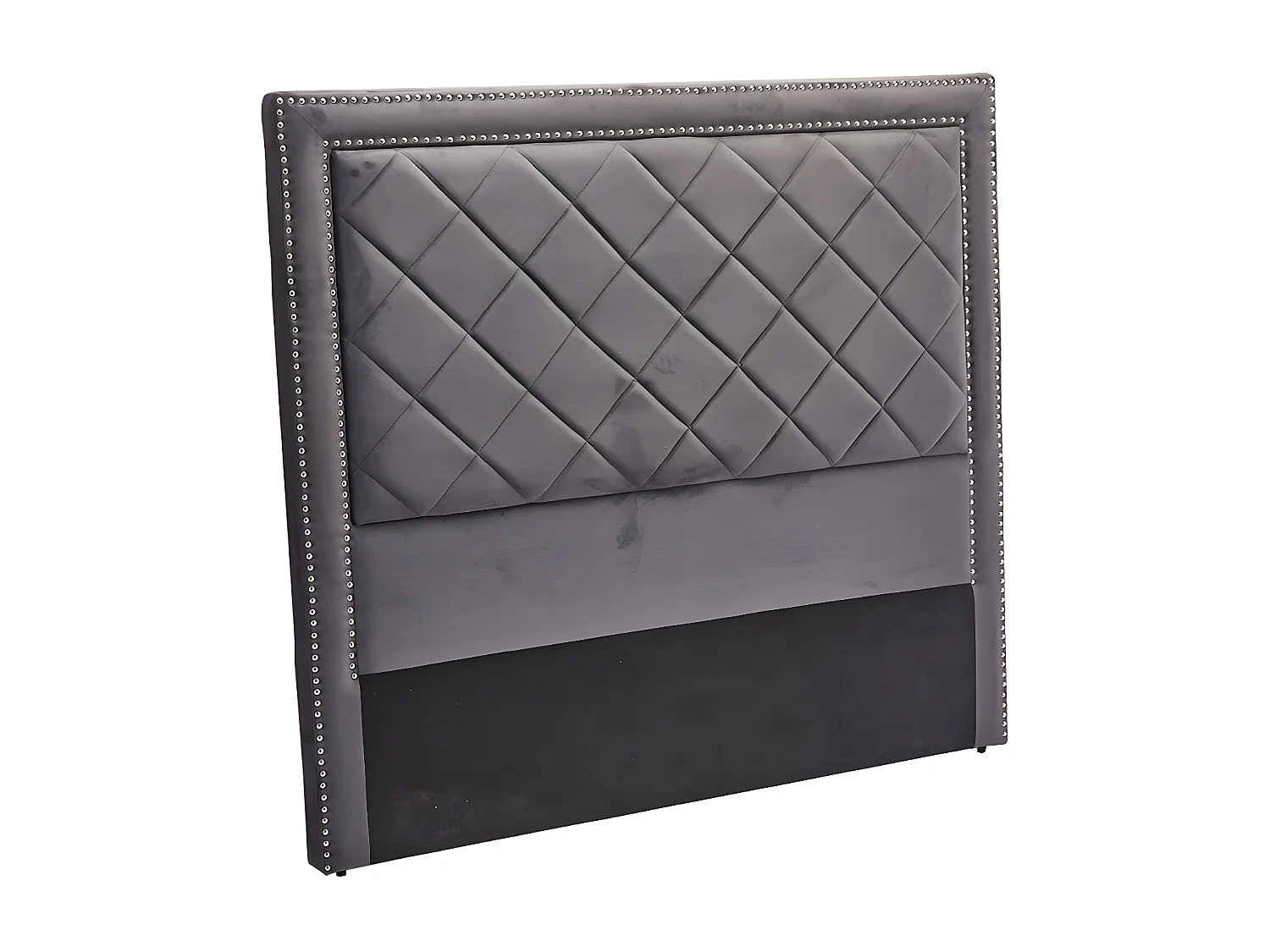 Cabeceira de Cama Meghan em Cinza em Veludo 143x130cm