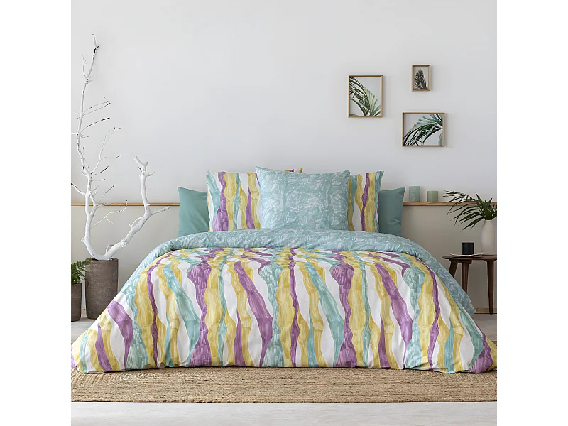 Funda nórdica reversible 100% algodón 155x220 cm WAVE A-B