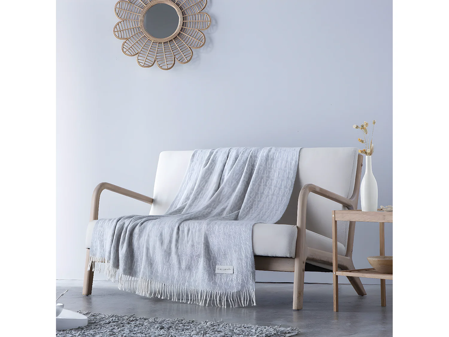 Plaid gris 130x170 cm VIENNE