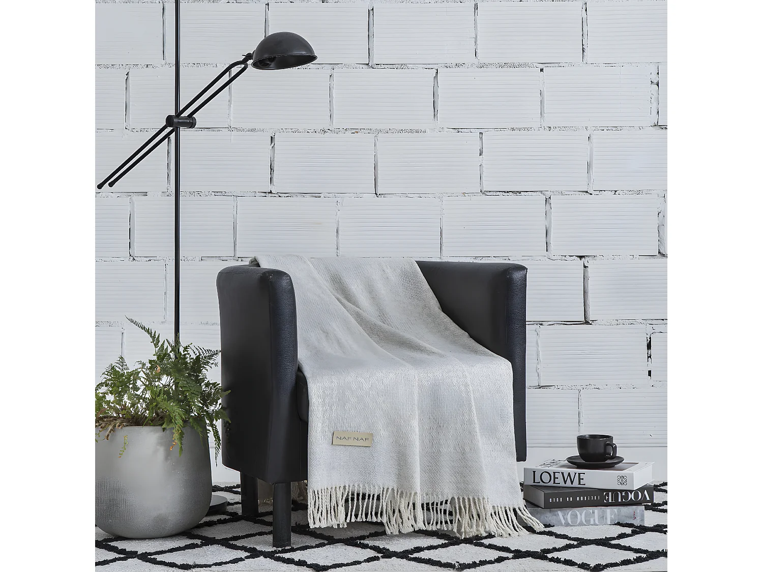 Plaid gris 130x170 cm VOLTAIRE