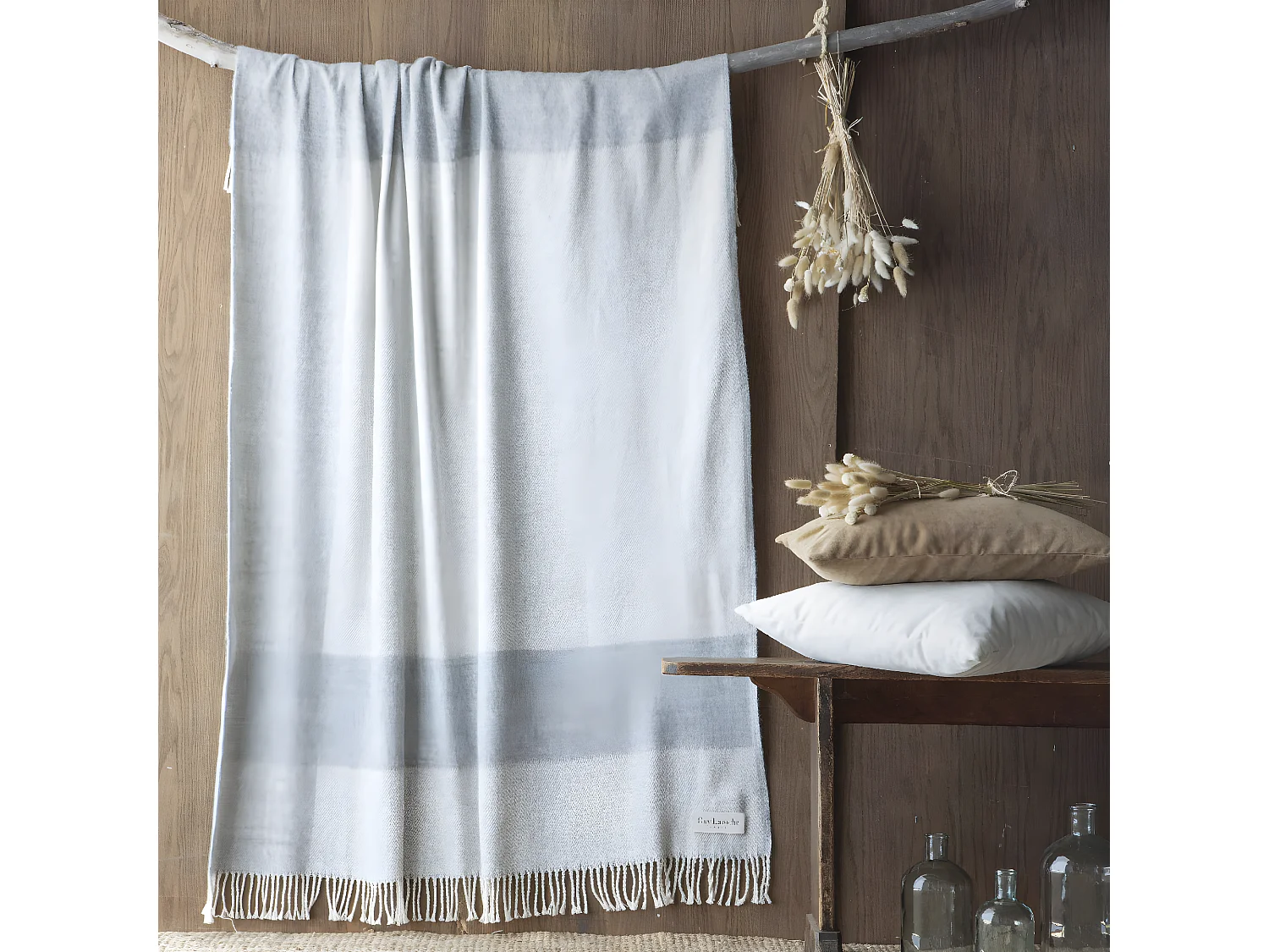 Plaid gris 130x170 cm BOLOGNE