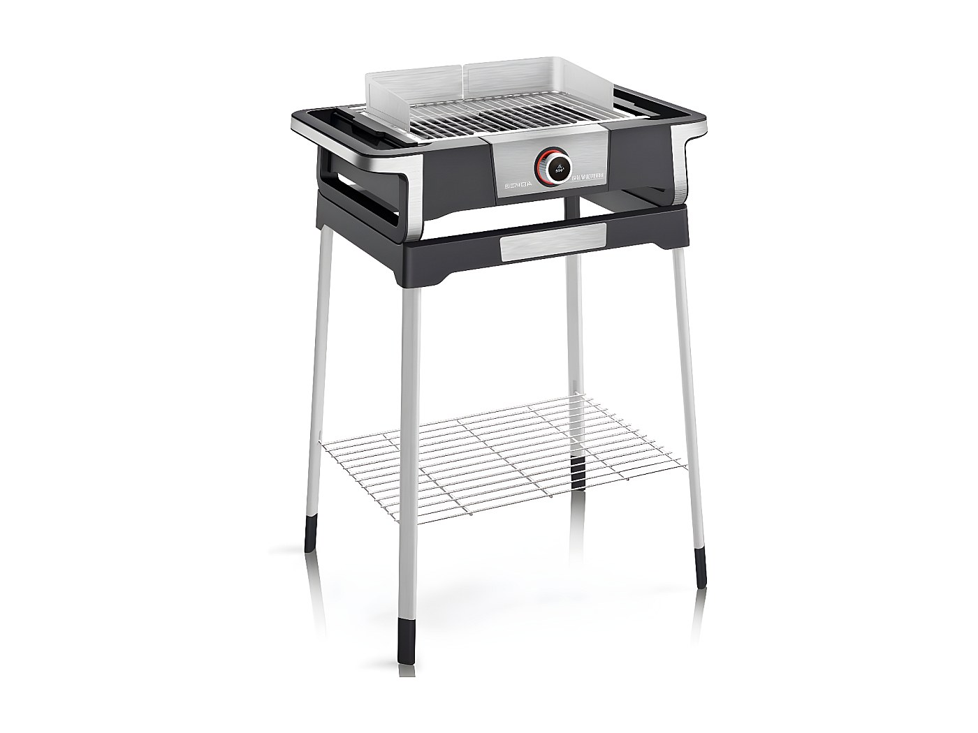 Barbecue électrique Severin Senoa Boost S - 3000W, Jusqu'à 500°C - Grille Inox, Utilisable Intérieur/extérieur