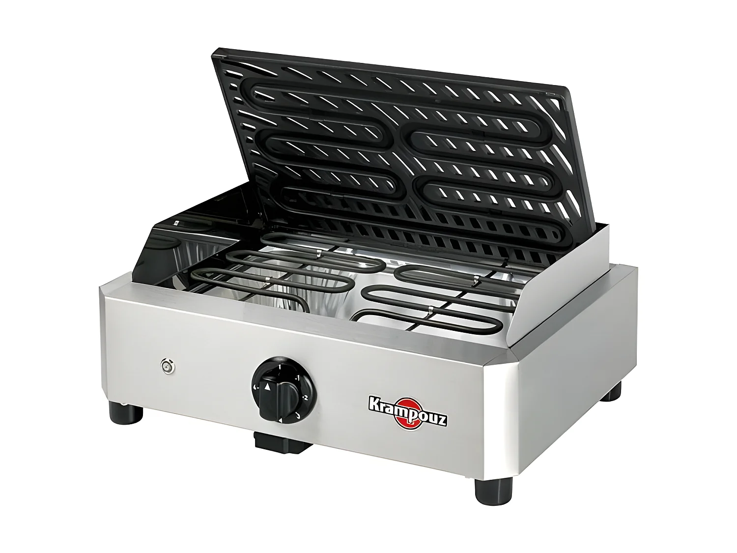 GRIL ELECTRIQUE 1700W TH 300°C PLAQUE FONTE 40X25 CM INOX KRAMPOUZ - GECIM1OA00