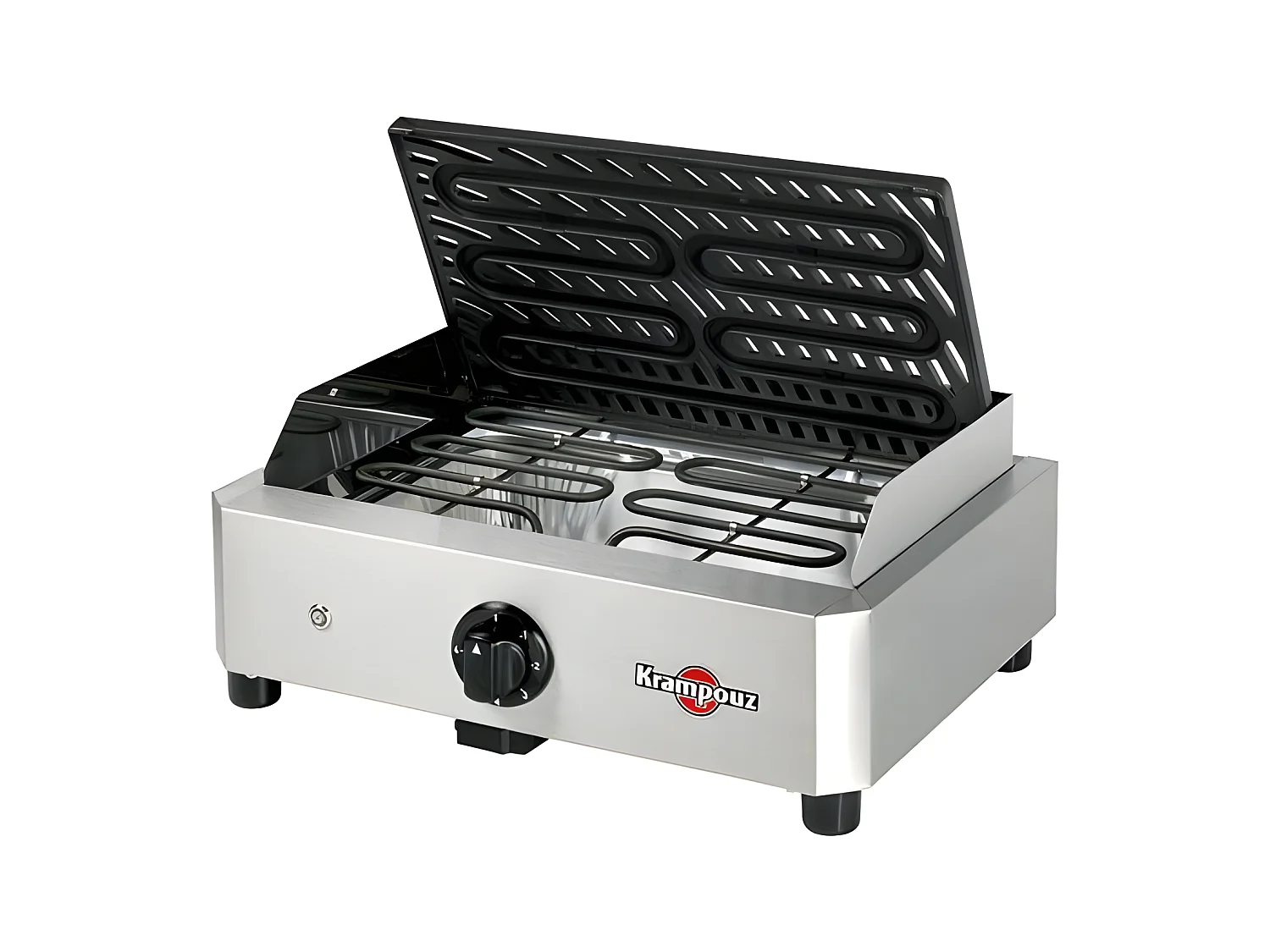 GRIL ELECTRIQUE 1700W TH 300°C PLAQUE FONTE 40X25 CM INOX KRAMPOUZ - GECIM1OA00