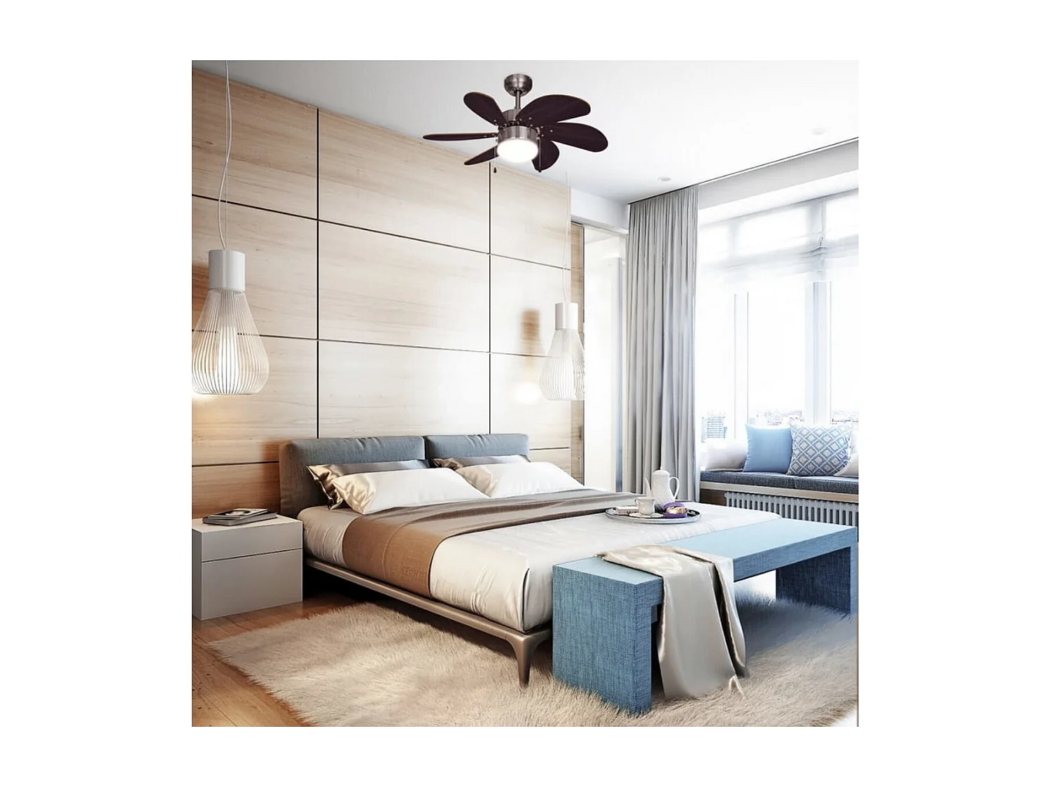 Bestron Ventilateur de plafond 75cm avec lampe - DC30BC