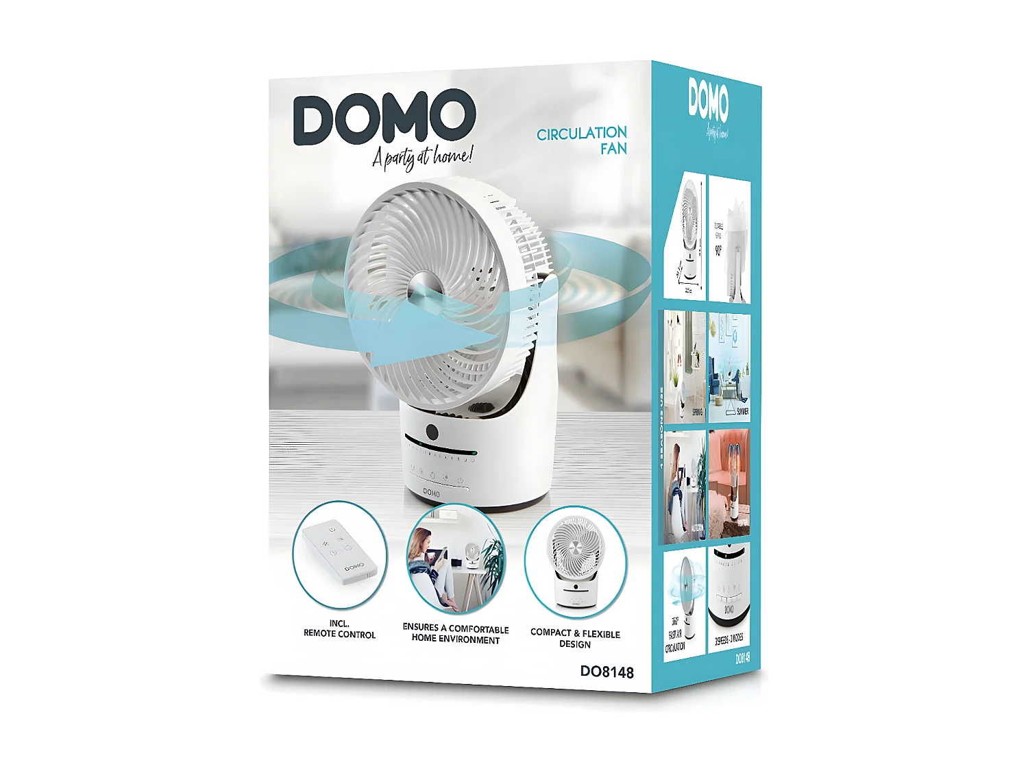Domo Ventilateur de table 20cm 45w 3 vitesses blanc - DO8148