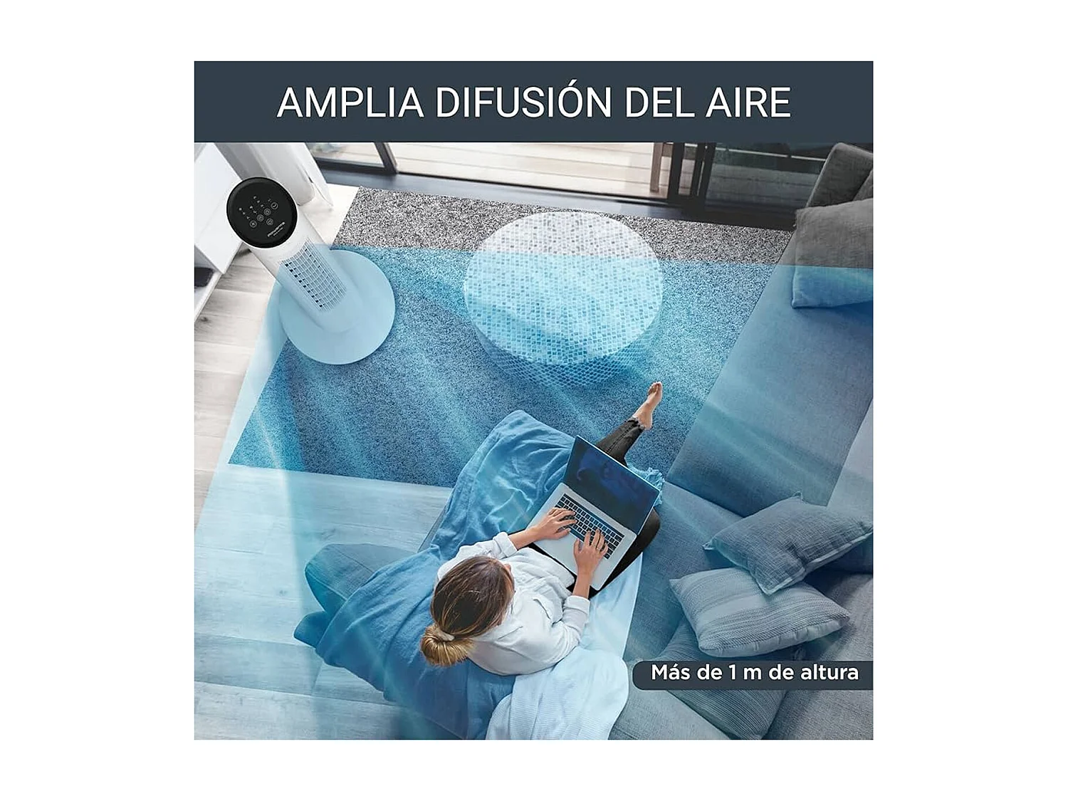 Rowenta Ventilateur colonne 102cm 40w 3 vitesses blanc - vu6871f0