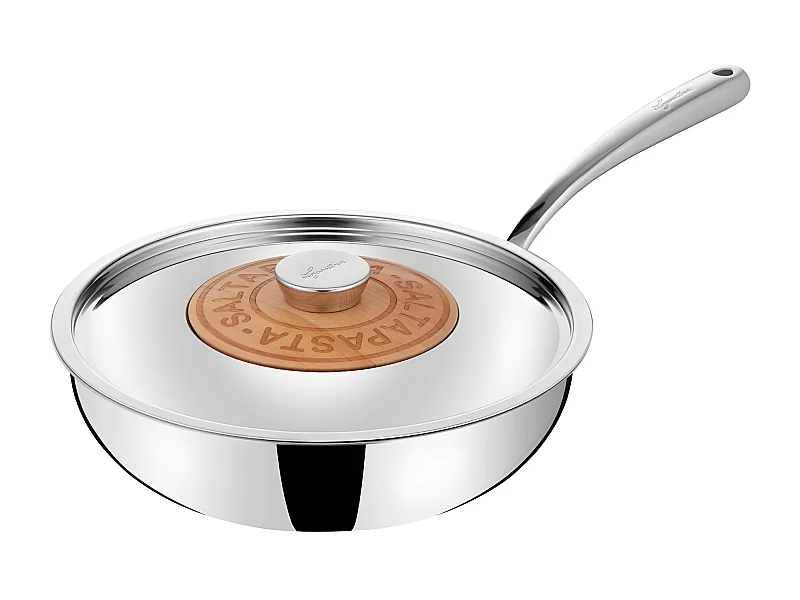 Lagostina Poêle wok inox 26cm avec couvercle - 011204042026