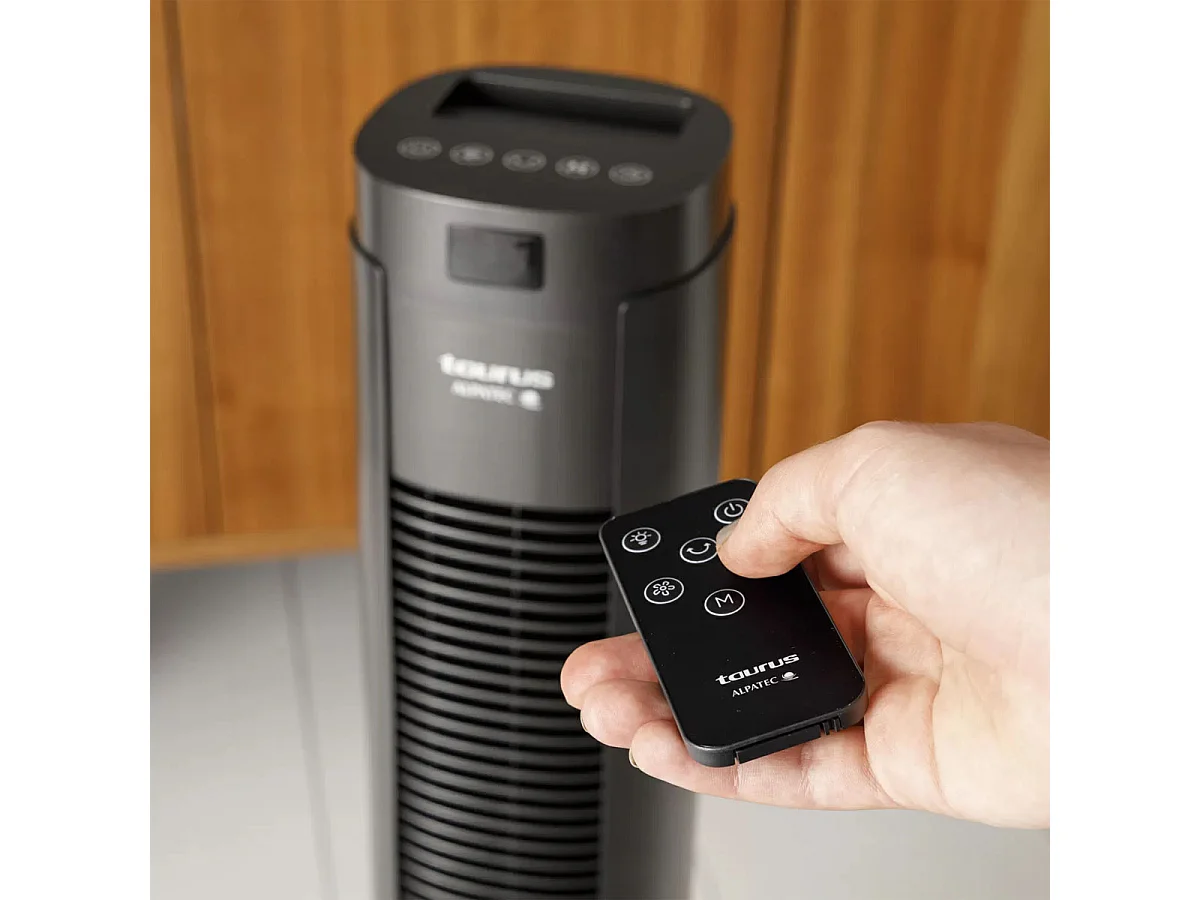 Taurus Alpatec Turmventilator 76cm 50W 4 Geschwindigkeiten Schwarz - Fernbedienung, Digitale Anzeige, Oszillation