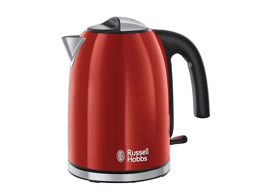 Russell Hobbs 20412-70 Bollitore Elettrico Nero Acciaio Inossidabile Rosso