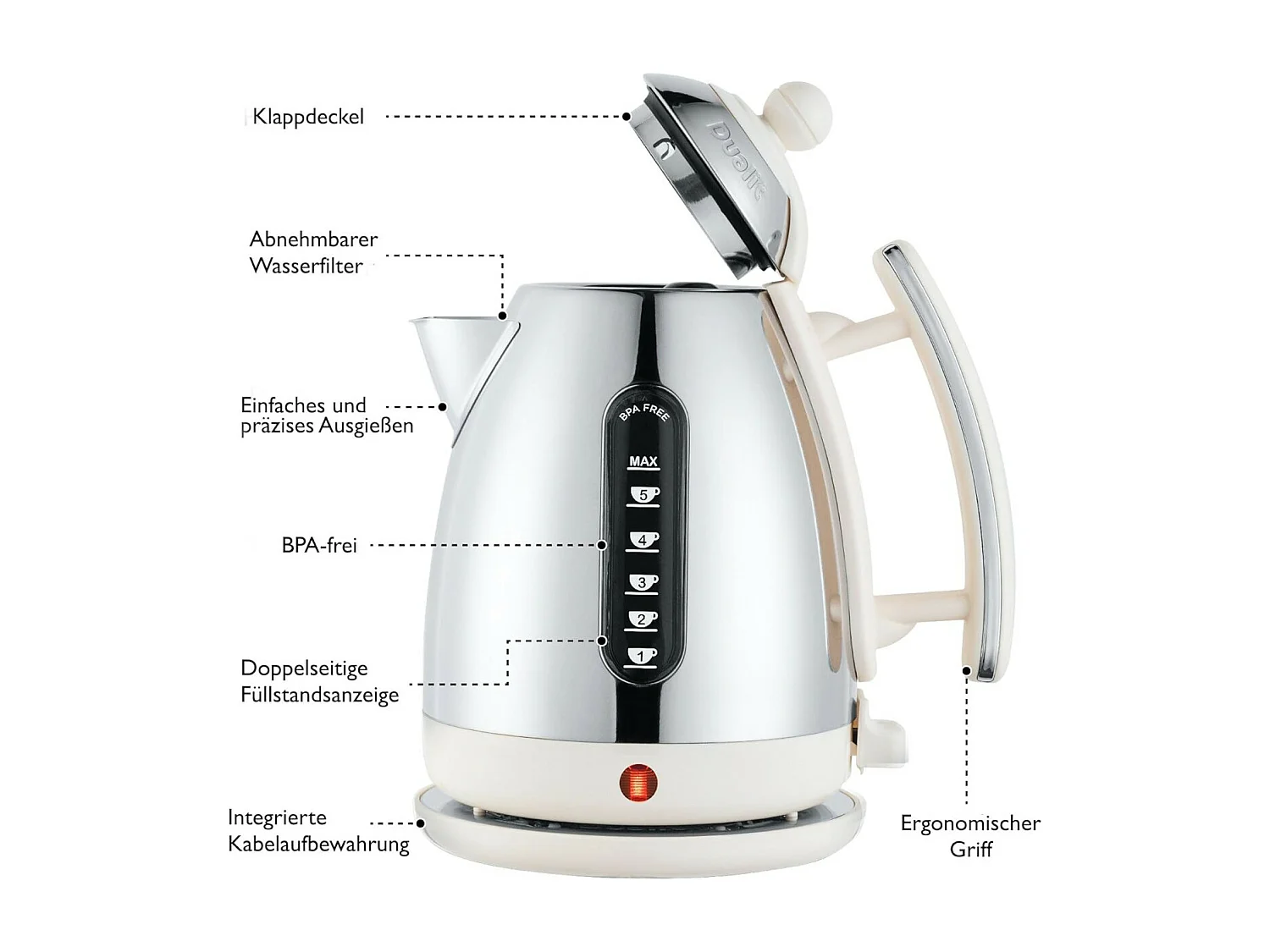 Dualit Bouilloire sans fil 1.5l 3000w crème - 72023