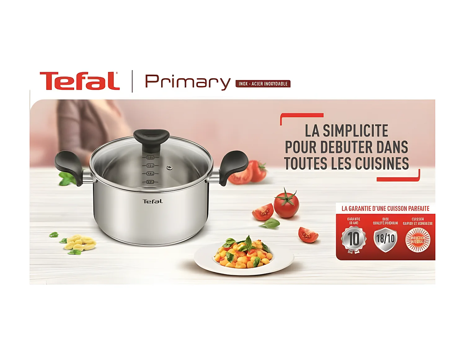 PRIMARY roestvrijstalen sauteerpan met antiaanbaklaag 24 cm