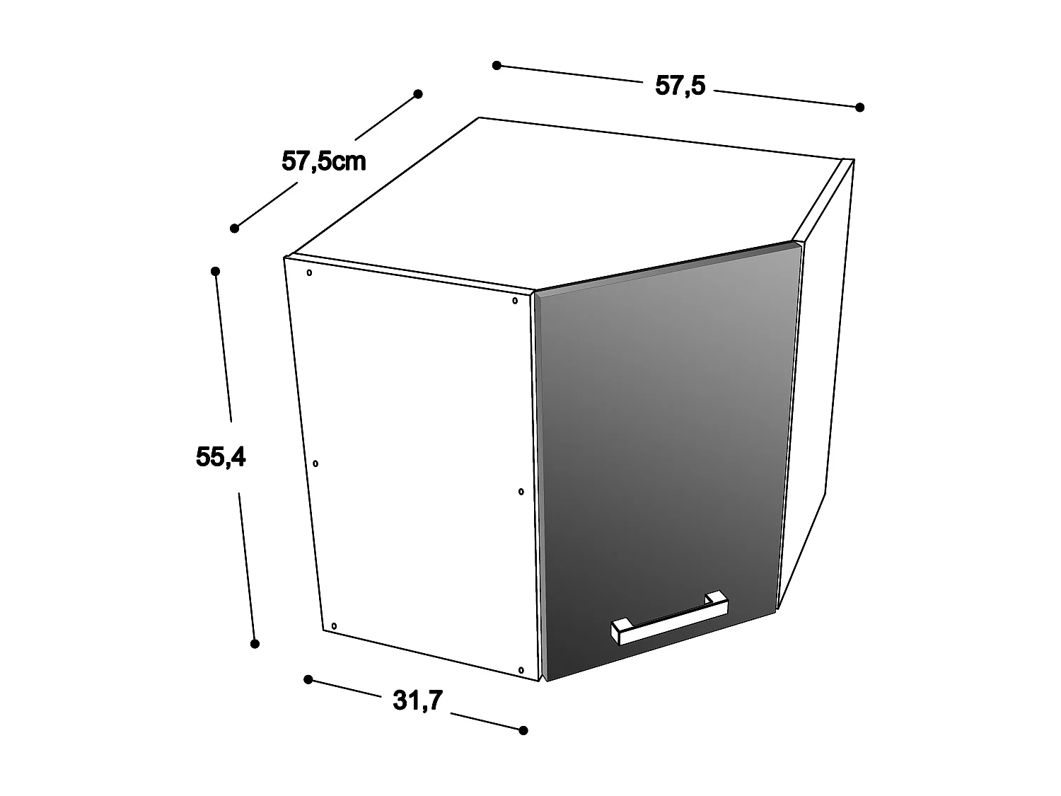 Complete hoekkeuken - Met werkblad 356 cm - Naturel en zwart - TRATTORIA