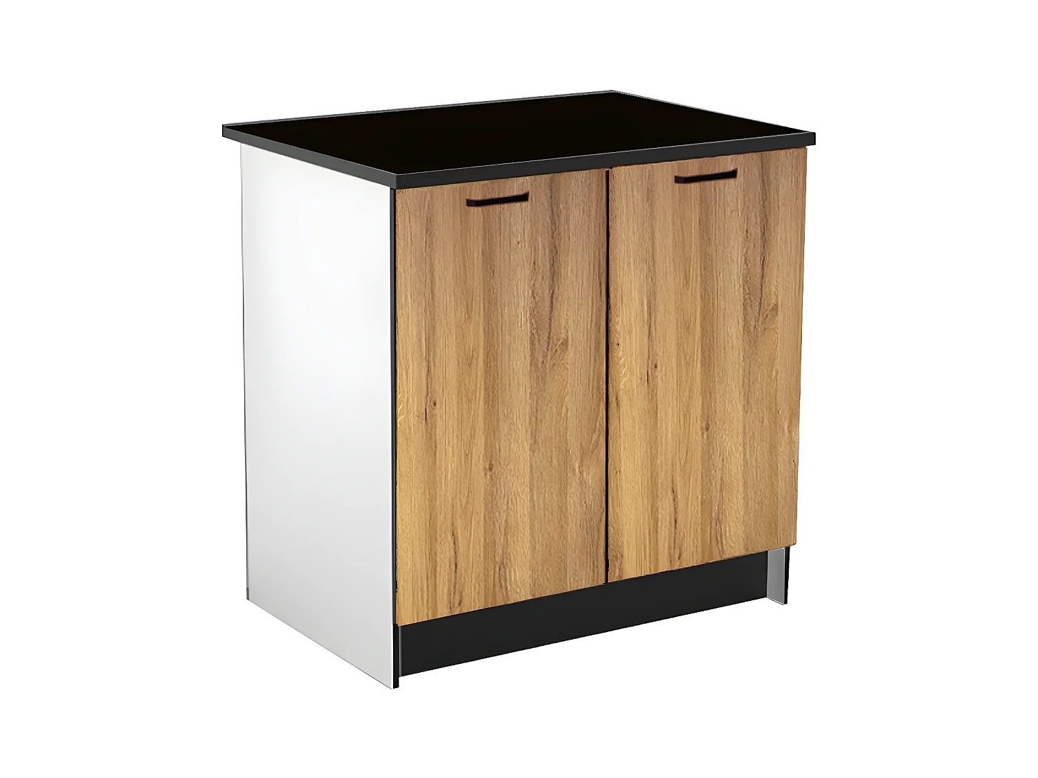 Cozinha completa de canto com plano de trabalho 416 cm natural e preto - TRATTORIA