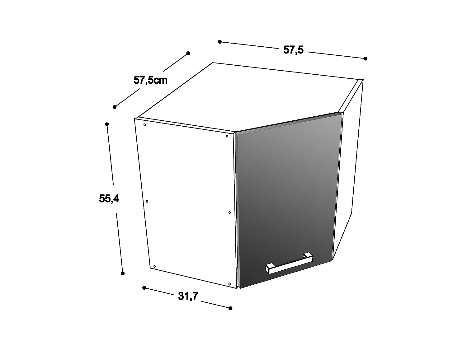 Cozinha completa de canto com plano de trabalho 416 cm natural e preto - TRATTORIA