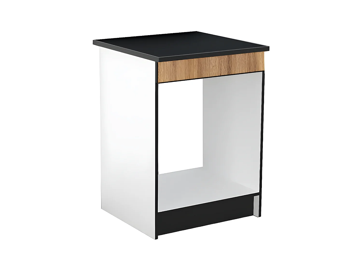 Cozinha completa de canto com plano de trabalho 416 cm natural e preto - TRATTORIA