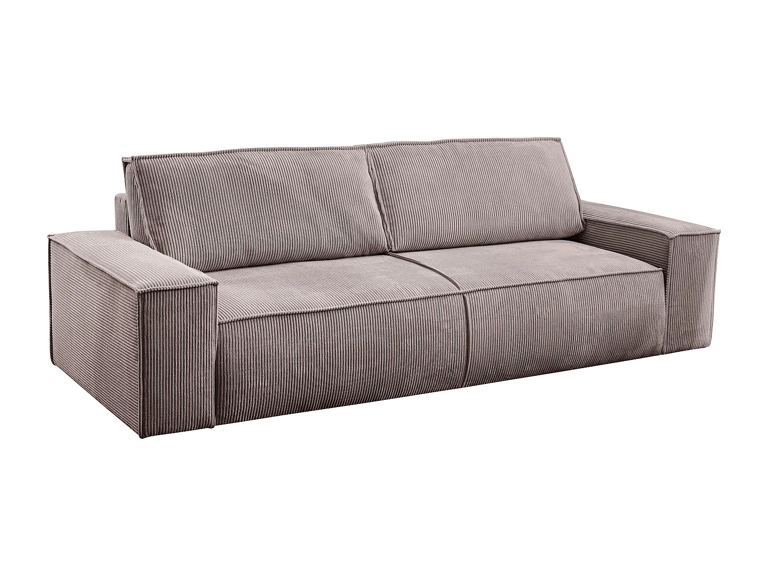 Canapé 4 places convertible et fauteuil en velours côtelé violet clair AMELIA