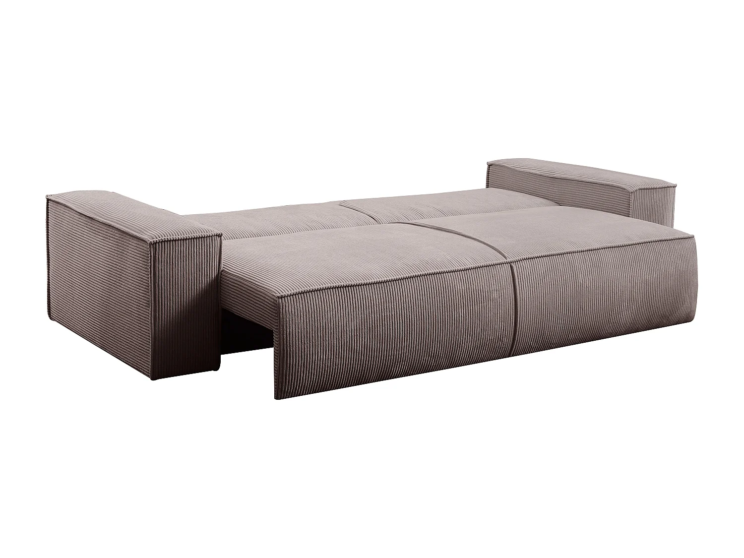 Canapé 4 places convertible et fauteuil en velours côtelé violet clair AMELIA