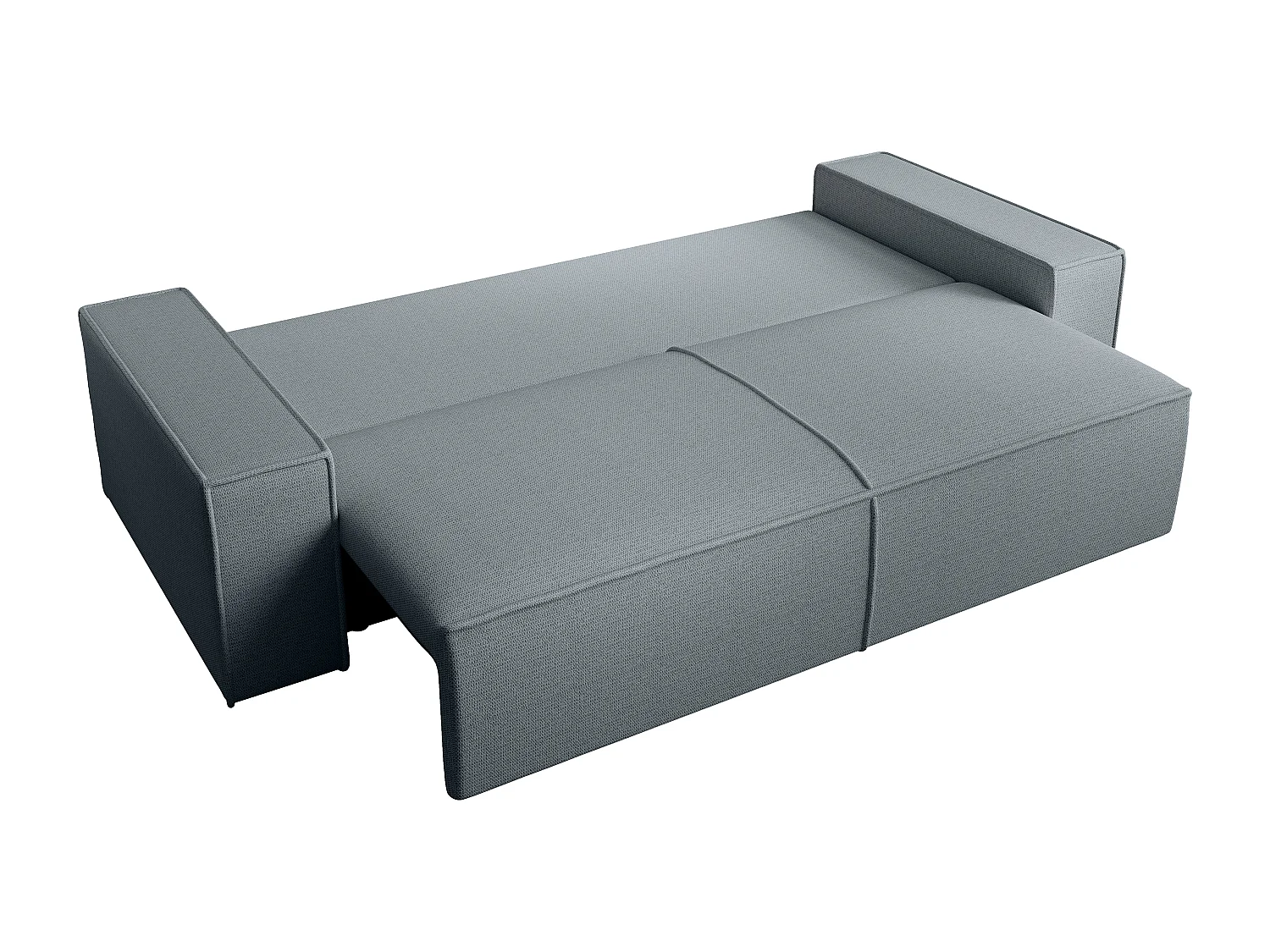 Canapé 4 places convertible et fauteuil en tissu texturé bleu AMELIA