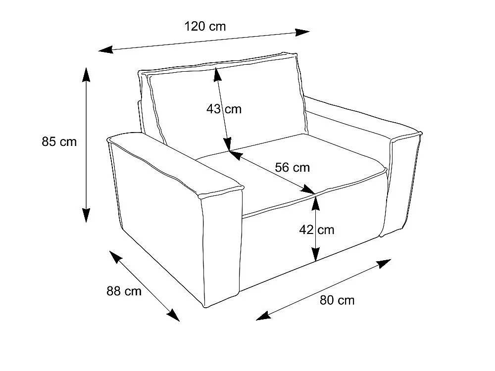 Canapé 4 places convertible et fauteuil en tissu texturé bleu AMELIA