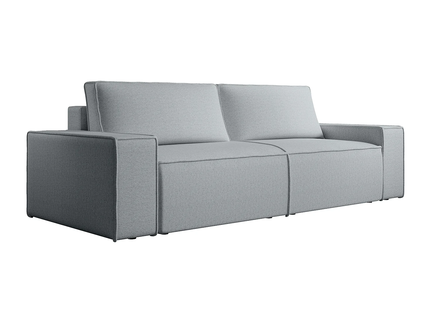 Canapé 4 places convertible et fauteuil en tissu texturé gris AMELIA