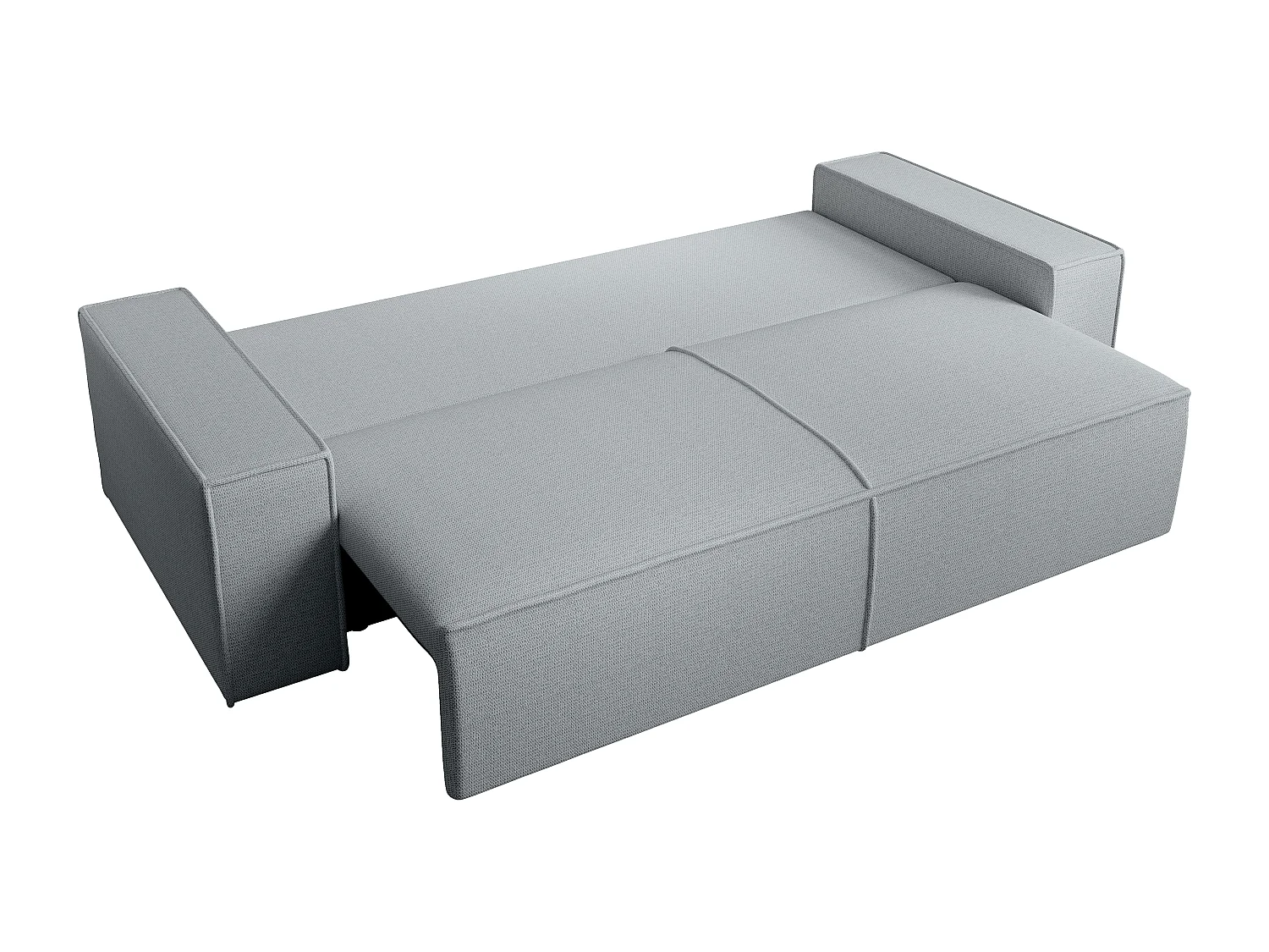 Canapé 4 places convertible et fauteuil en tissu texturé gris AMELIA