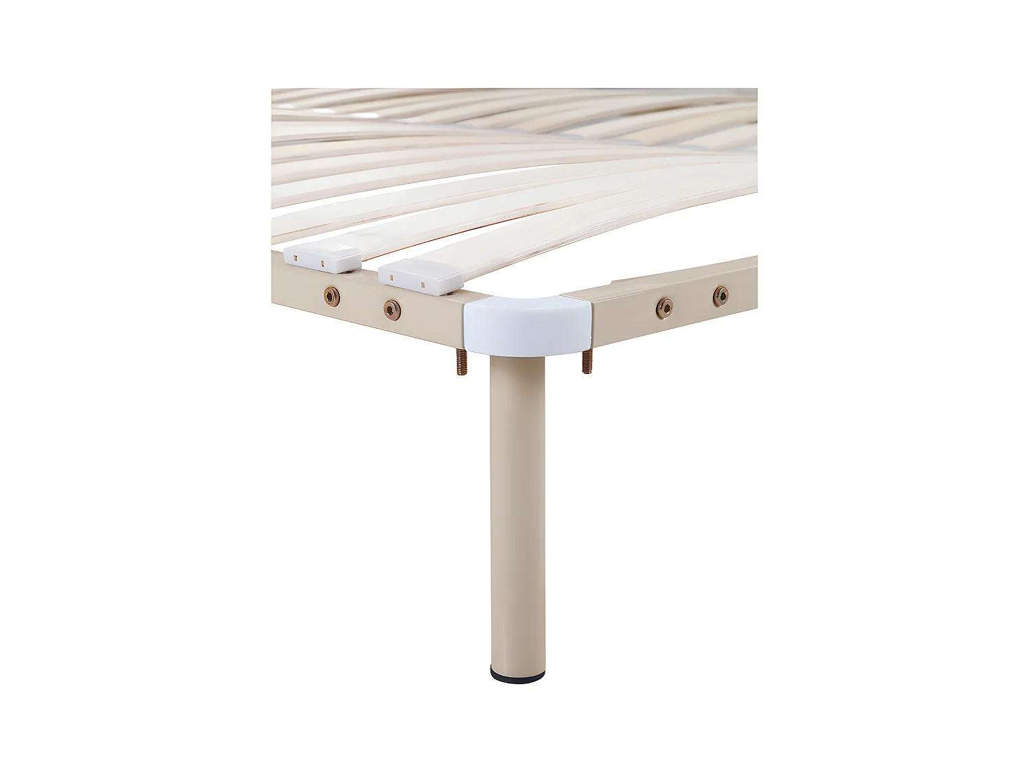 Somier de láminas con estructura 180 x 200 cm - 2x19 láminas - Con patas - Beige - KALISTA de YSMÉE