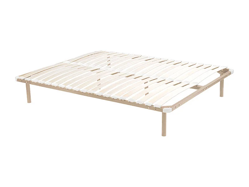 Somier de láminas con estructura 180 x 200 cm - 2x19 láminas - Con patas - Beige - KALISTA de YSMÉE