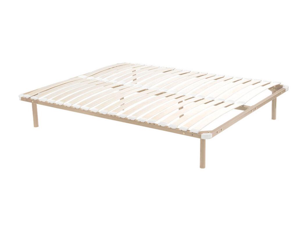 Sommier cadre à lattes 180 x 200 cm - 2x19 lattes - Avec pied - Beige - KALISTA de YSMÉE