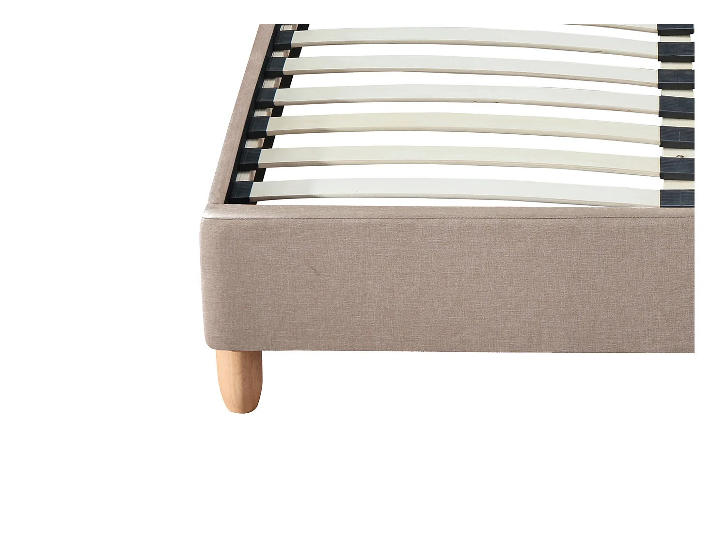 Polsterbett 160 x 200 cm mit gestepptem Kopfteil - Stoff - Beige + Matratze - ELIDE