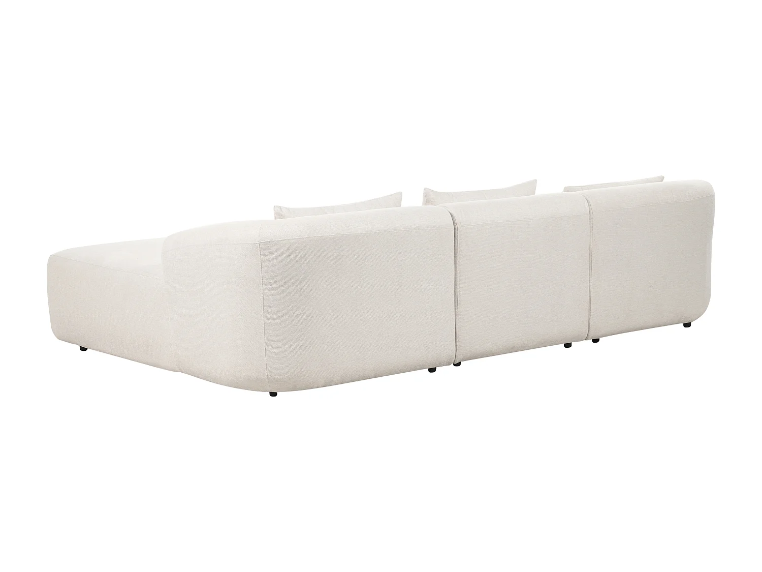 Canapé Angle droite Design Minimaliste Moderne 3 Places avec Coussins 3 places en Tissu Rembourré Beige Svansele