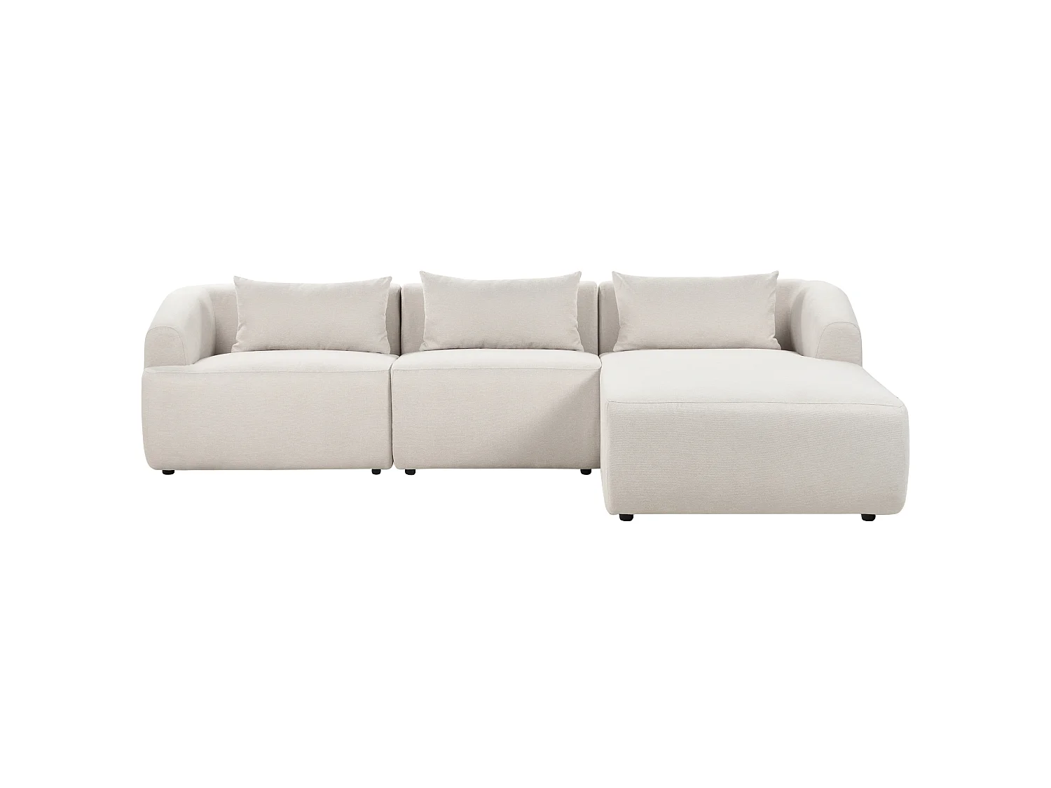 Canapé d'angle gauche 3 places en coton beige
