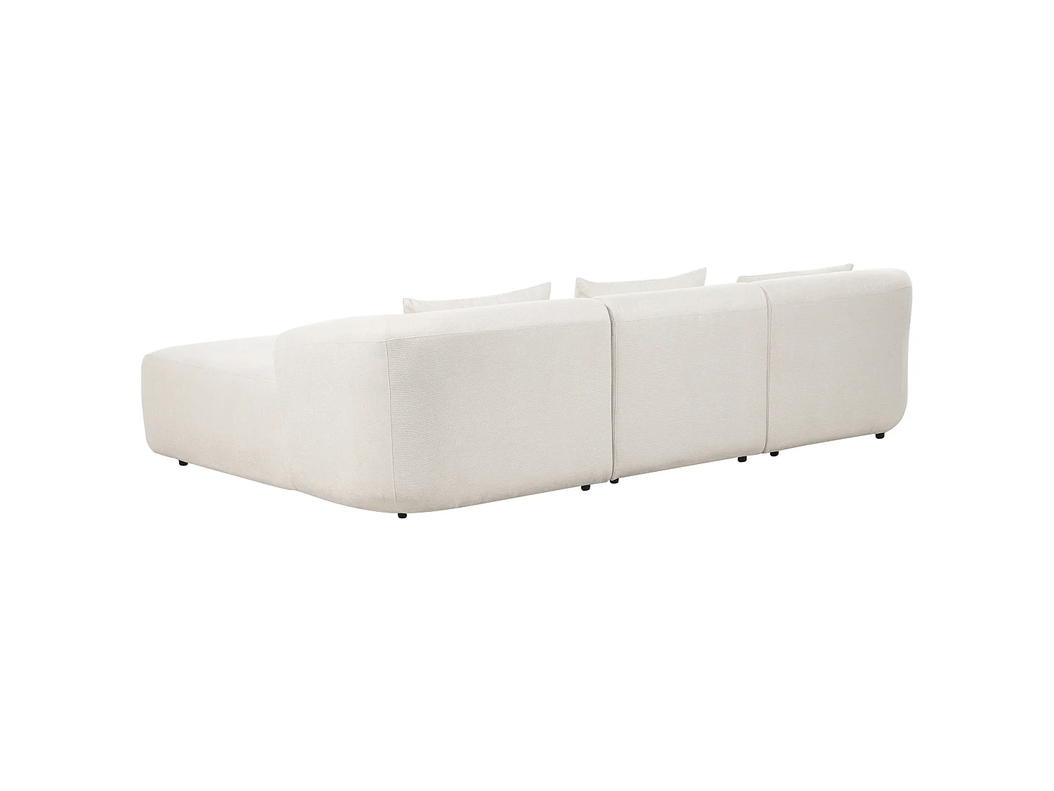 Canapé d'angle gauche 3 places en coton beige