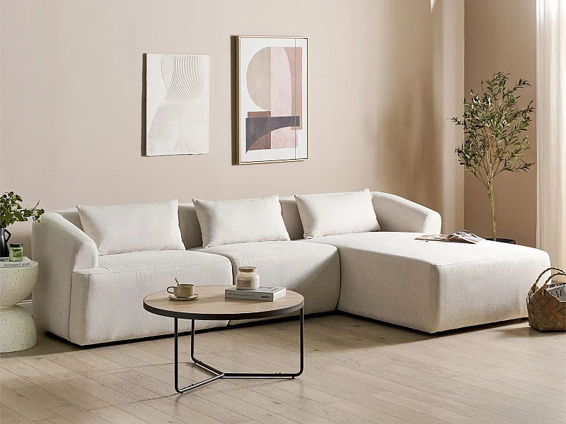 Ecksofa SVANSELE Stoff Hellbeige 3-Sitzer linksseitig