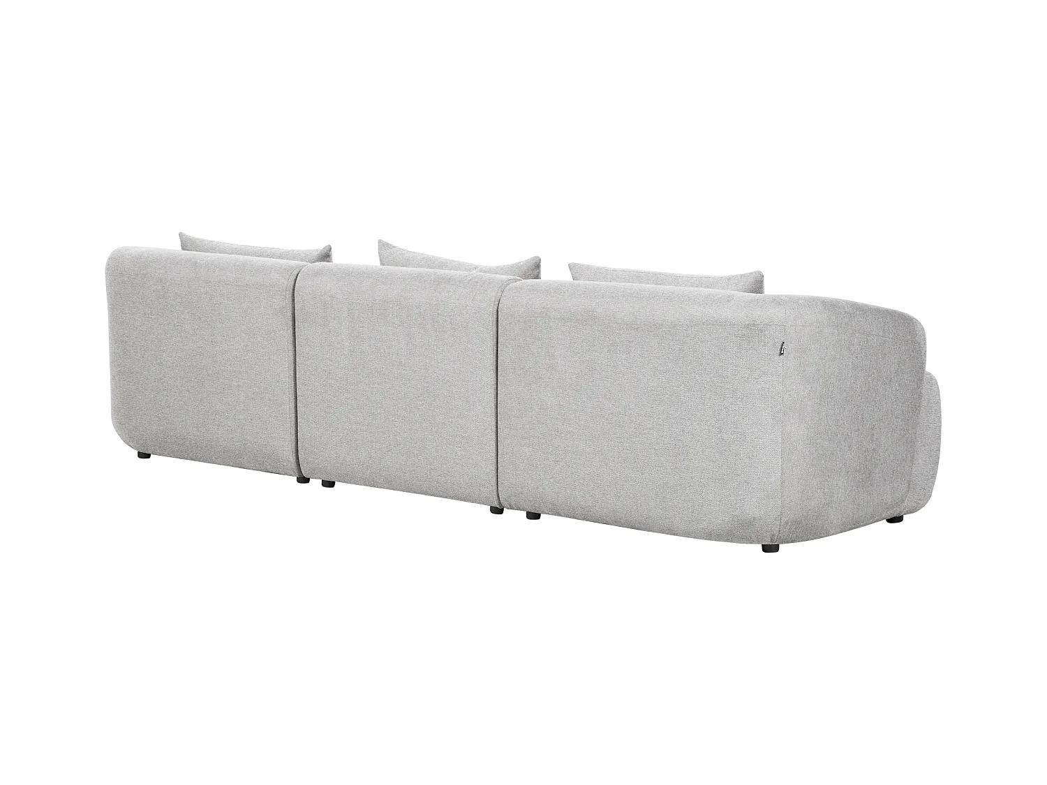 3-Sitzer Ecksofa L-förmig Stoff grau mit Chaiselongue links 3 Kissen Svansele