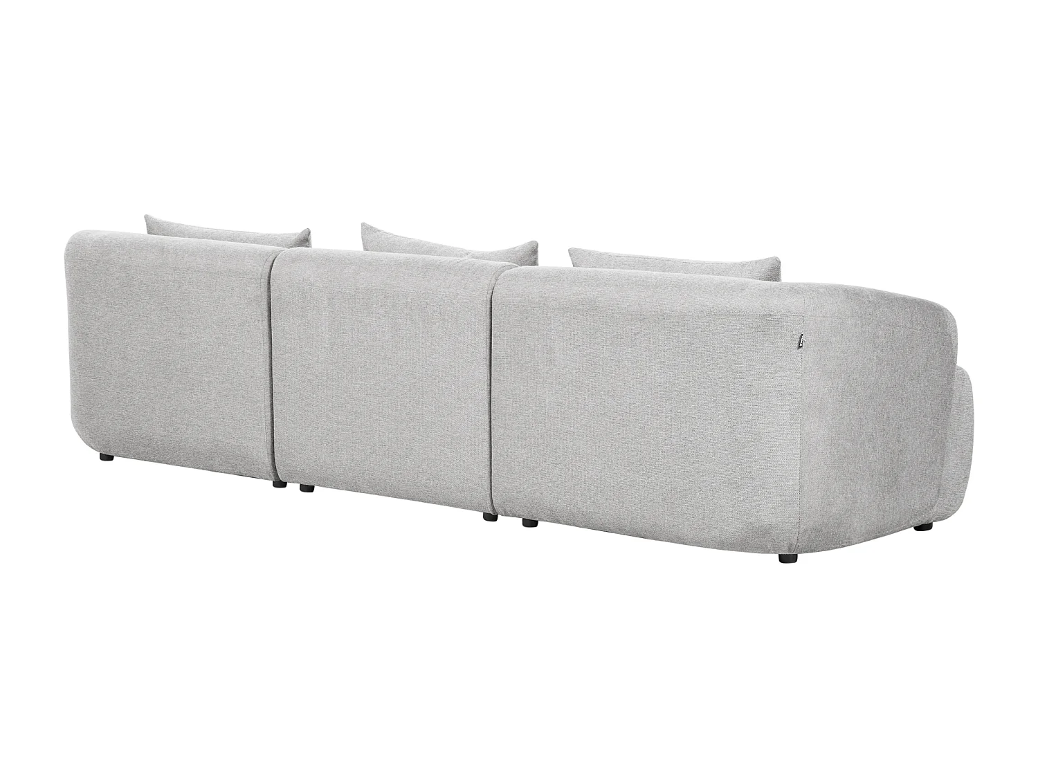 Canapé Angle droite Design Minimaliste Moderne 3 Places avec Coussins 3 places en Tissu Rembourré Gris Svansele
