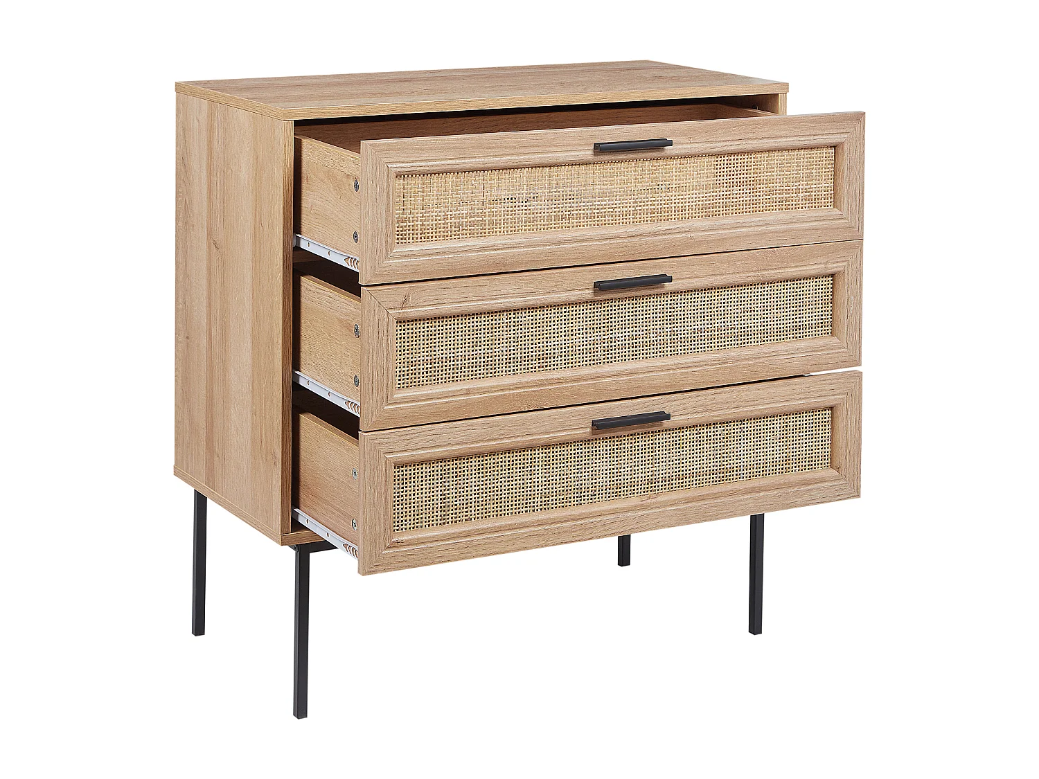 Commode à 3 tiroirs PASCO Marron clair