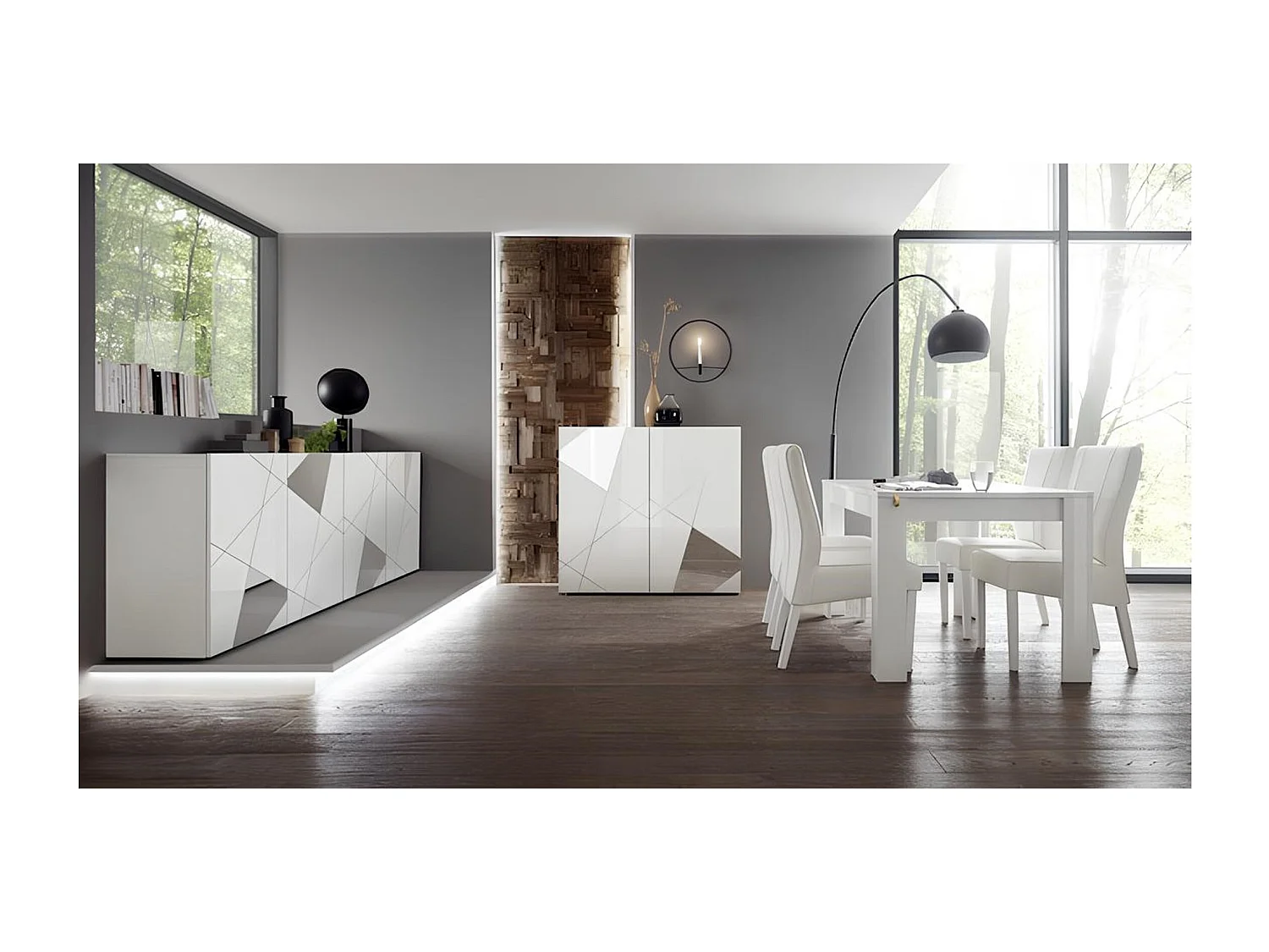 Salle à manger VITTORIA blanc laqué - SANS Buffet