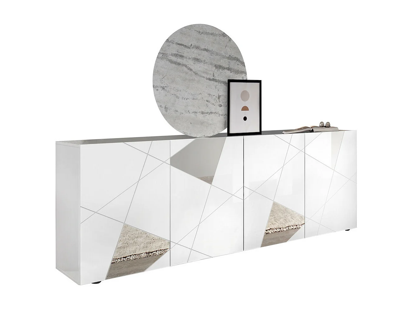 Salle à manger VITTORIA blanc laqué - SANS Buffet