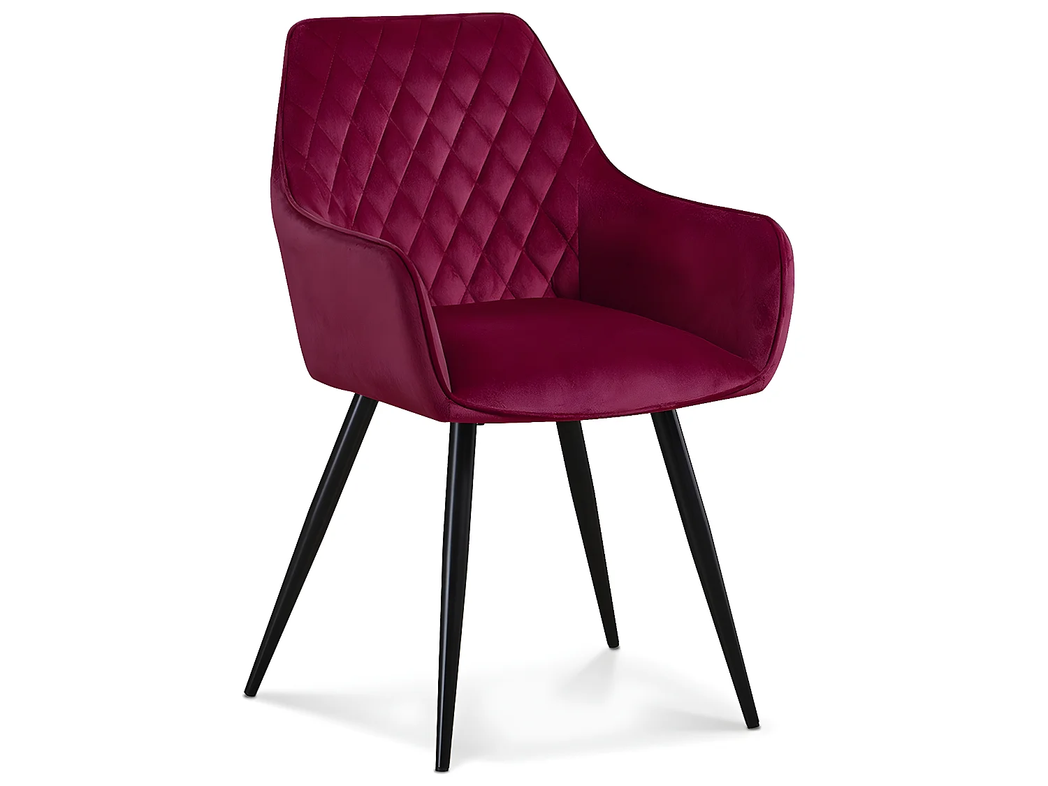 Lot de 6 chaises Victoria en velours rouge pieds noir