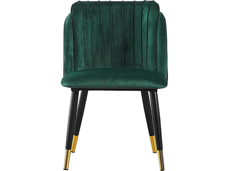 MILANO - Chaise de Salle à Manger en Velours - Style Vintage - Vert
