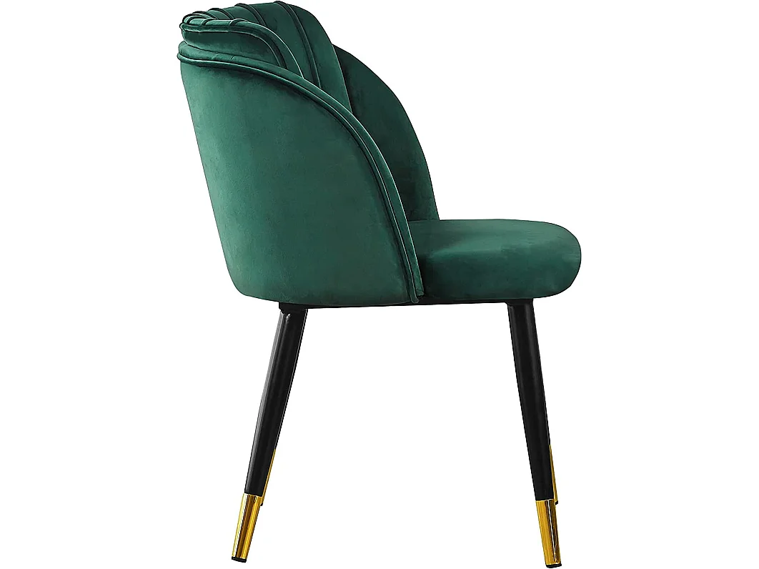 MILANO - Chaise de Salle à Manger en Velours - Style Vintage - Vert