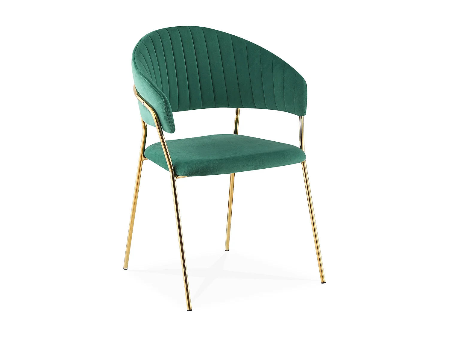 Lot de 4 chaises Margaux velours vert pieds or
