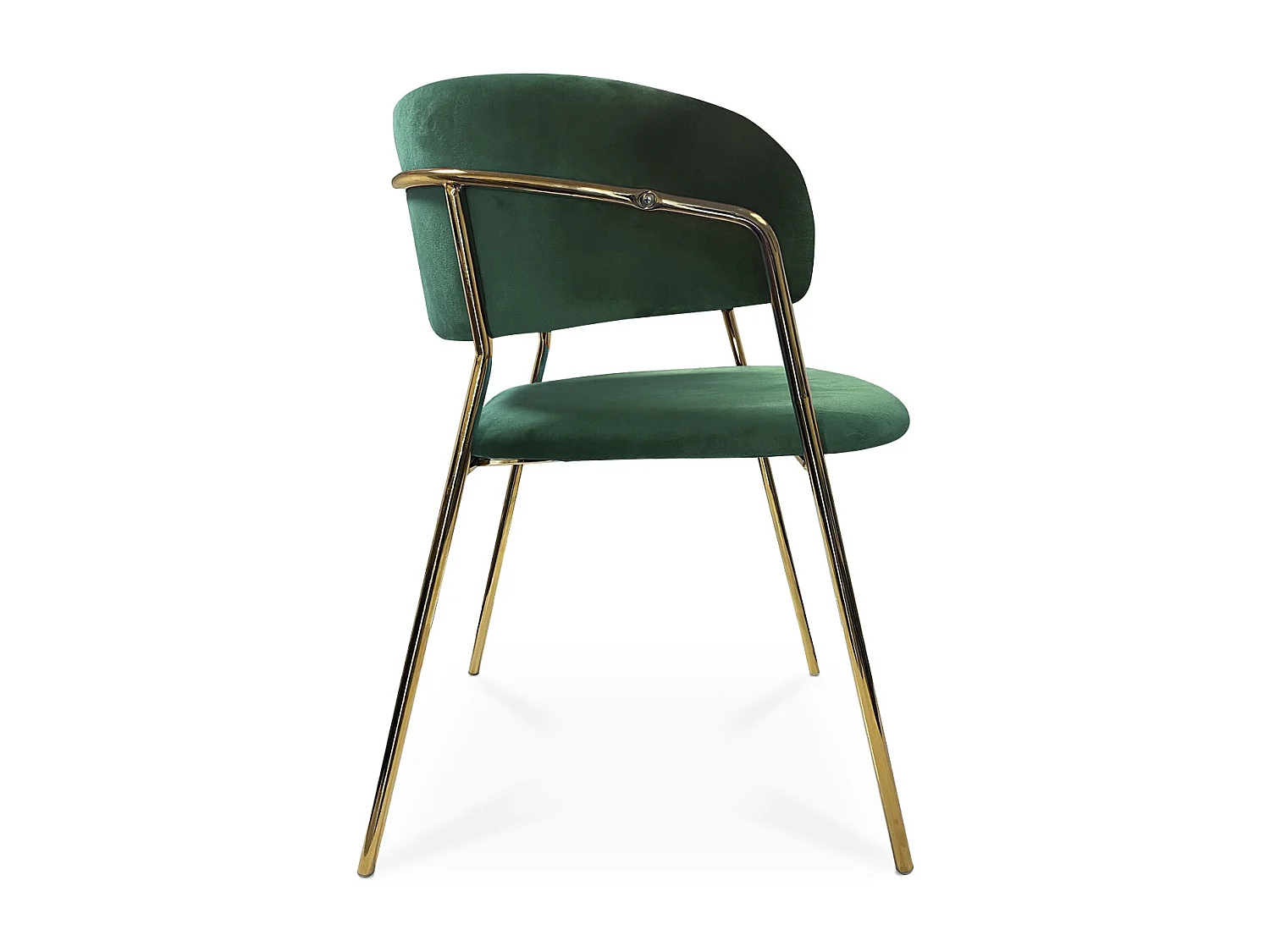 Lot de 4 chaises Margaux velours vert pieds or